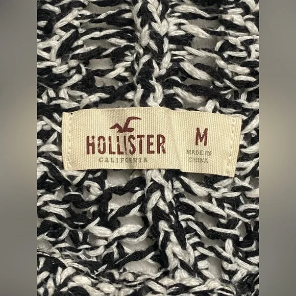 Hollister Black White Knit Vest Sleevess - Picture 4 of 6